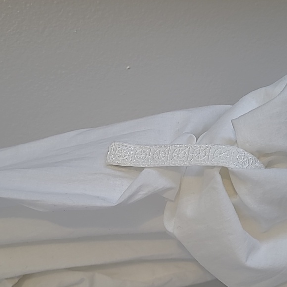 Coldwater Creek White Cotton Floral Eyelet Lace Snap Close Tunic Blouse Top XL - Picture 11 of 16